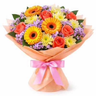 Классический букет свежих цветов «Солнечный свет»