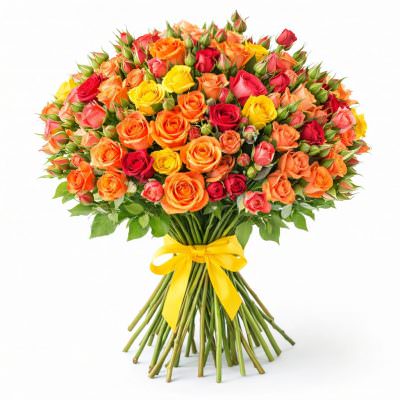 Букет из кустовых роз «Яркость»