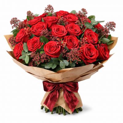 Красивый букет из ароматных цветов «Пылающий закат»