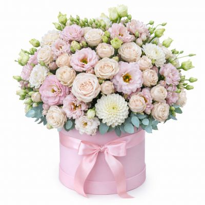 Цветы в коробке «Роскошный Шарм»