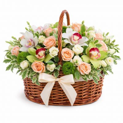 Шикарная корзина с цветами «Фантазия»