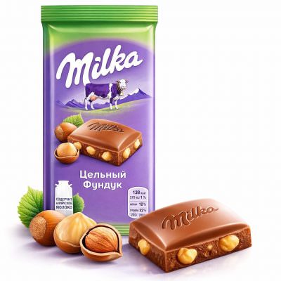 Шоколадка «Milka с цельным фундуком»
