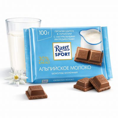 Шоколадка «Ritter SPORT Альпийское Молоко»