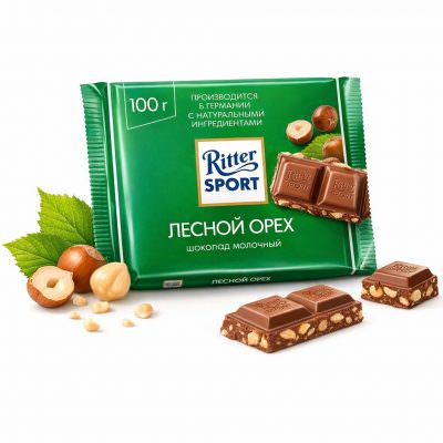 Шоколадка «Ritter SPORT Лесной орех»