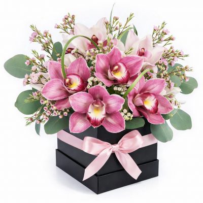 Цветы в коробке «Ночное сияние»