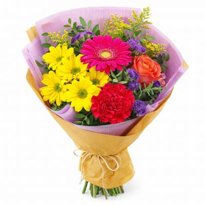 Букет из живых цветов «Солнечные краски»