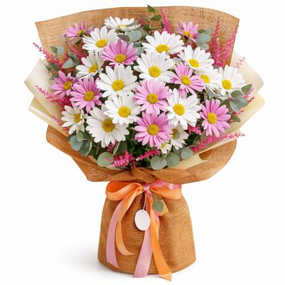 Букет с хризантемами «Роскошная палитра»