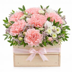 Деревянная корзина с цветами «Ласка»