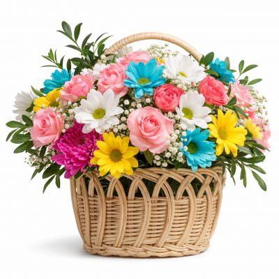 Корзиночка с цветами «Радужный сон»