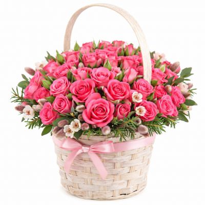 Корзина с цветами в подарок «Гармония»