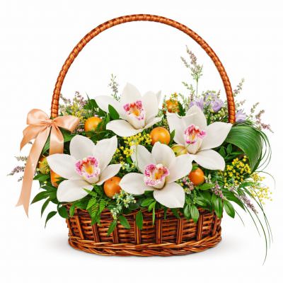 Подарочная корзина с цветами «Блеск»