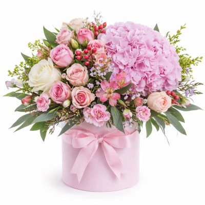 Букет из цветов в коробочке «Весеннее пробуждение»