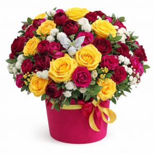 Цветы в коробке «Яркий всплеск»