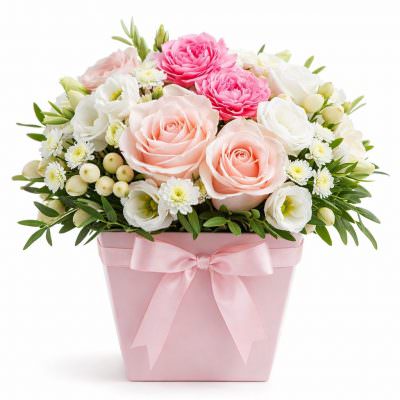 Шляпная коробка с цветами «Нежная гармония»